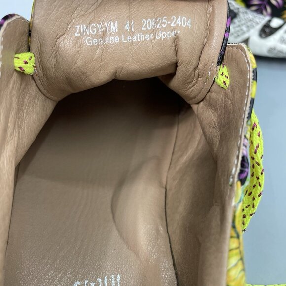 L'Artiste by Spring Step Sneakers Shoes Floral Sequin Colorful Yellow Womens 9.5 - Picture 14 of 15